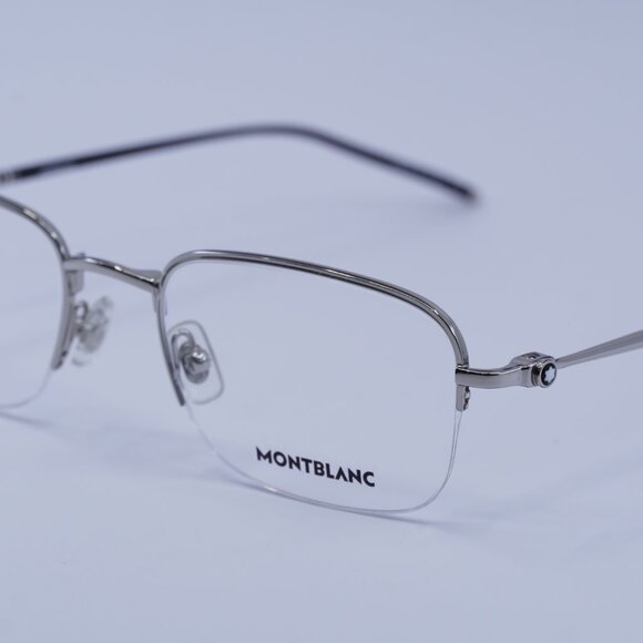 Montblanc MB0131O 001 Eyeglasses Silver/Black 52mm Rectangle Frame - Picture 10 of 11